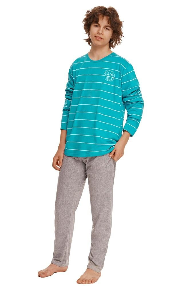 Chlapecké pyžamo Harry tyrkysové s pruhy tyrkysová 152