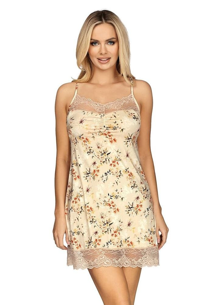 Luxusní dámská košilka Vetana se vzorem květin Béžová M