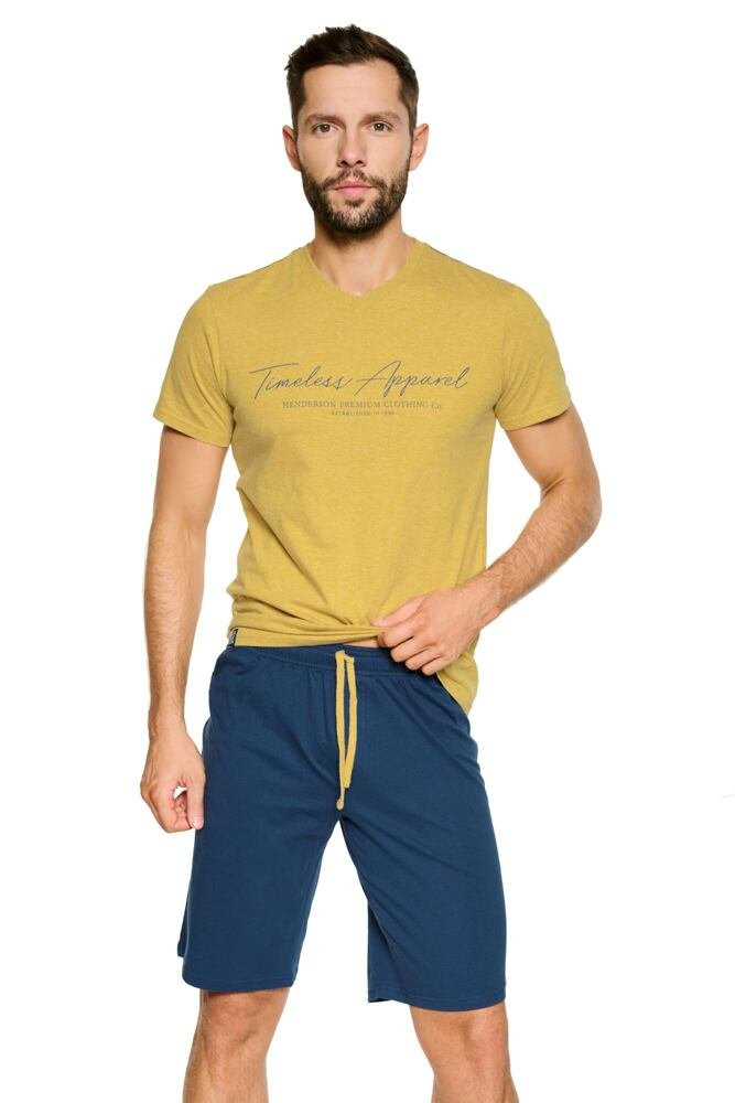 Pánské pyžamo Pulse žlutohnědé žlutá XL