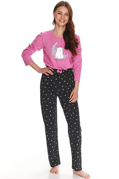 Dívčí pyžamo pro starší Suzan růžové s medvědem růžová 158