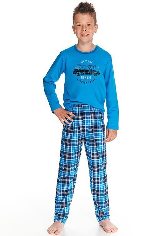 Chlapecké pyžamo Mario modré s autem modrá 110