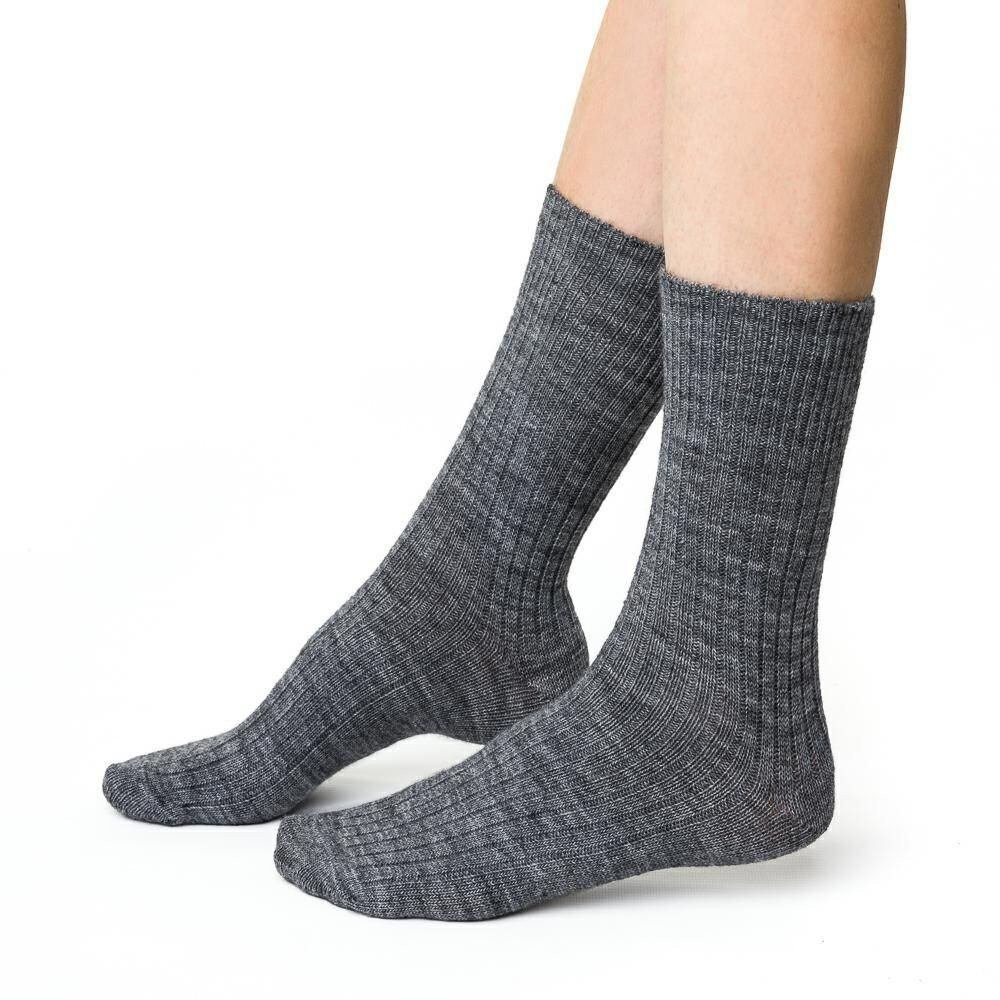 Hřejivé ponožky Alpaka 044 šedé s vlnou šedá 35/37