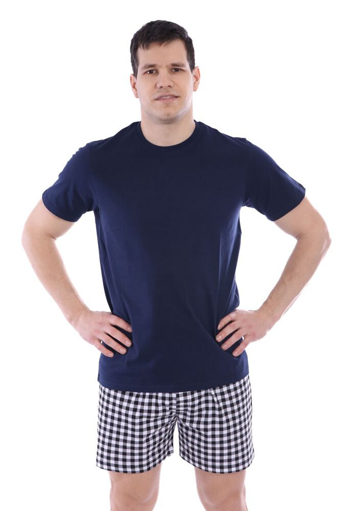 Pánské bavlněné triko Basic tmavě modré modrá M