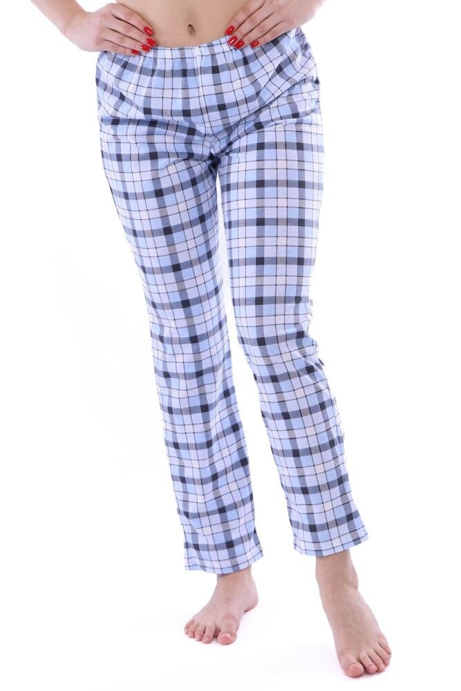 Dámské pyžamové kalhoty Magda světle modré modrá XL