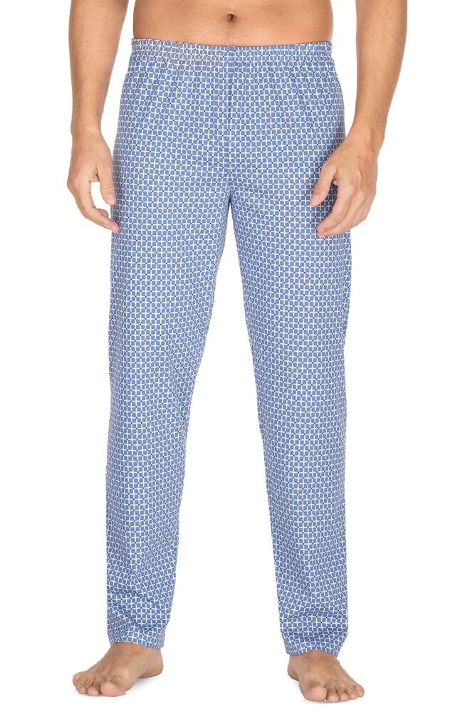 Pánské pyžamové kalhoty Robert modré kostkované modrá M