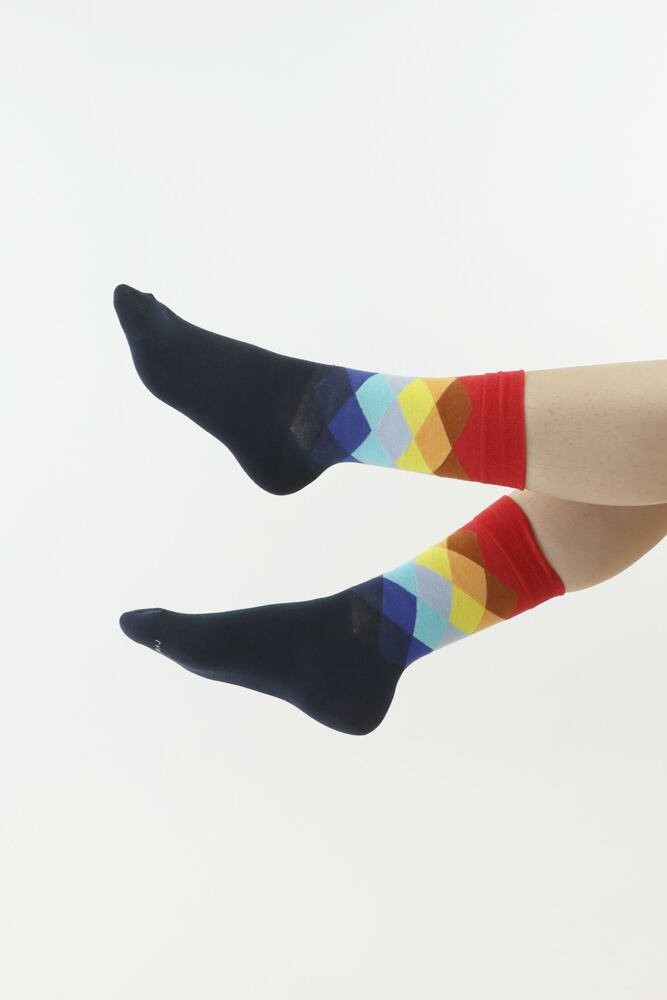 Elegantní ponožky Cube černo-červené černá 43/45