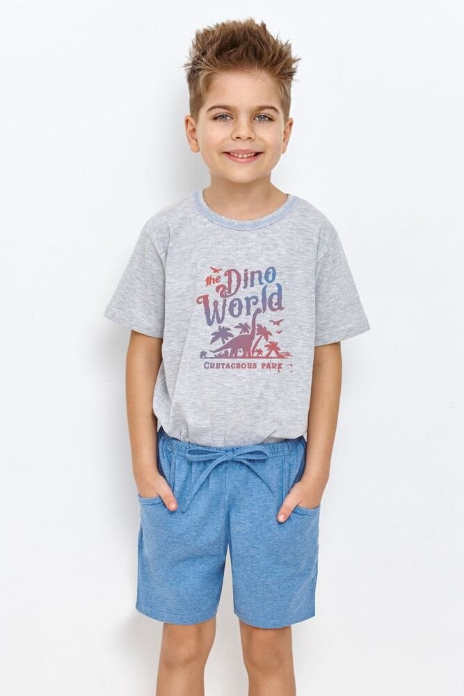 Chlapecké pyžamo Zane šedé s dinosaurem šedá 116