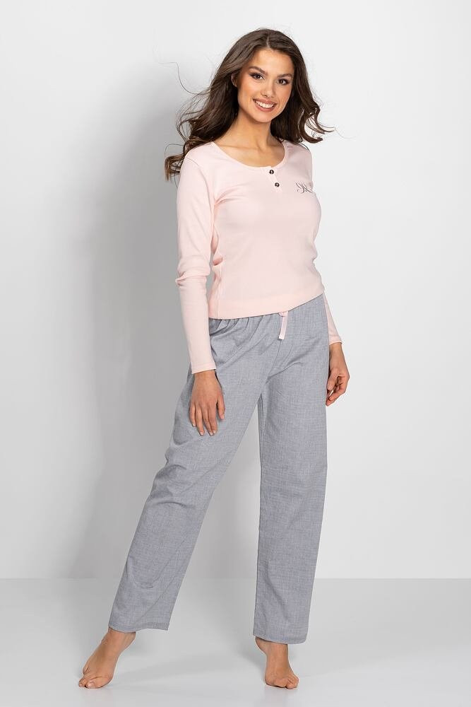 Luxusní dámské pyžamo Linda meruňkové růžová S