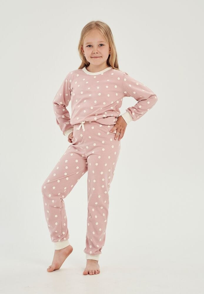 Dívčí pyžamo Chloe růžové s puntíky růžová 134