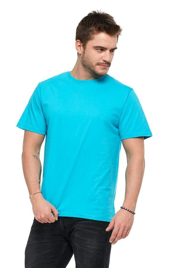 Pánské bavlněné triko Basic tyrkysové tyrkysová XXL