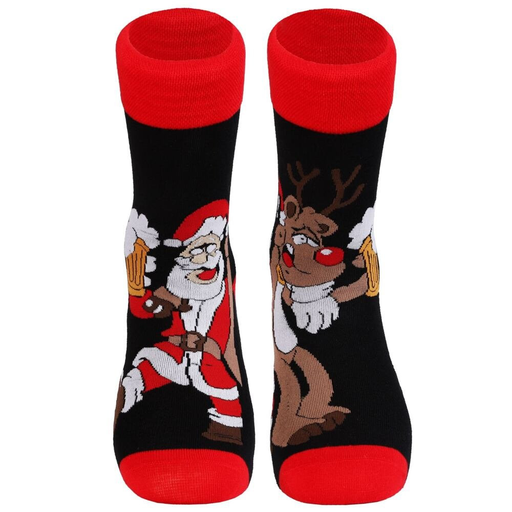 Ponožky Santa s pivem černé černá 39/42