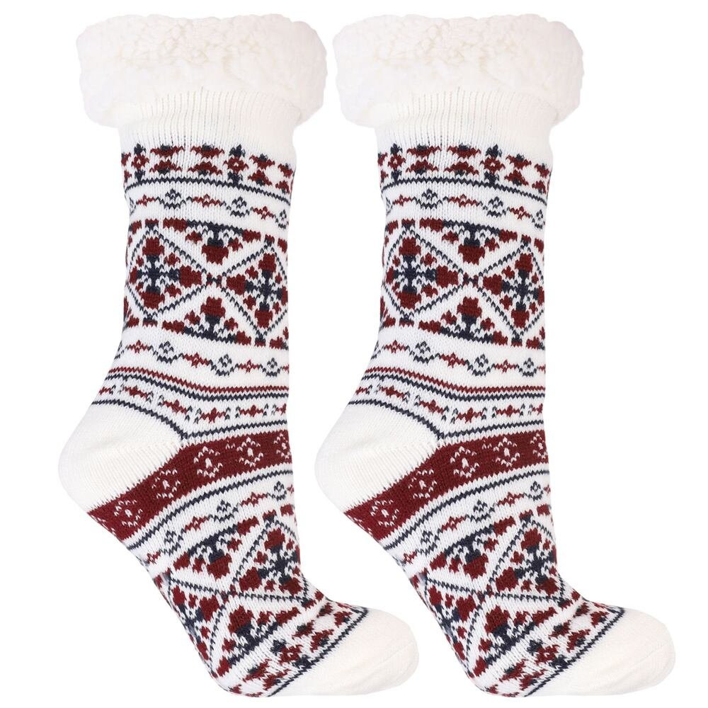 Zateplené ponožky Nordic winter III bílé protiskluzové bílá UNI