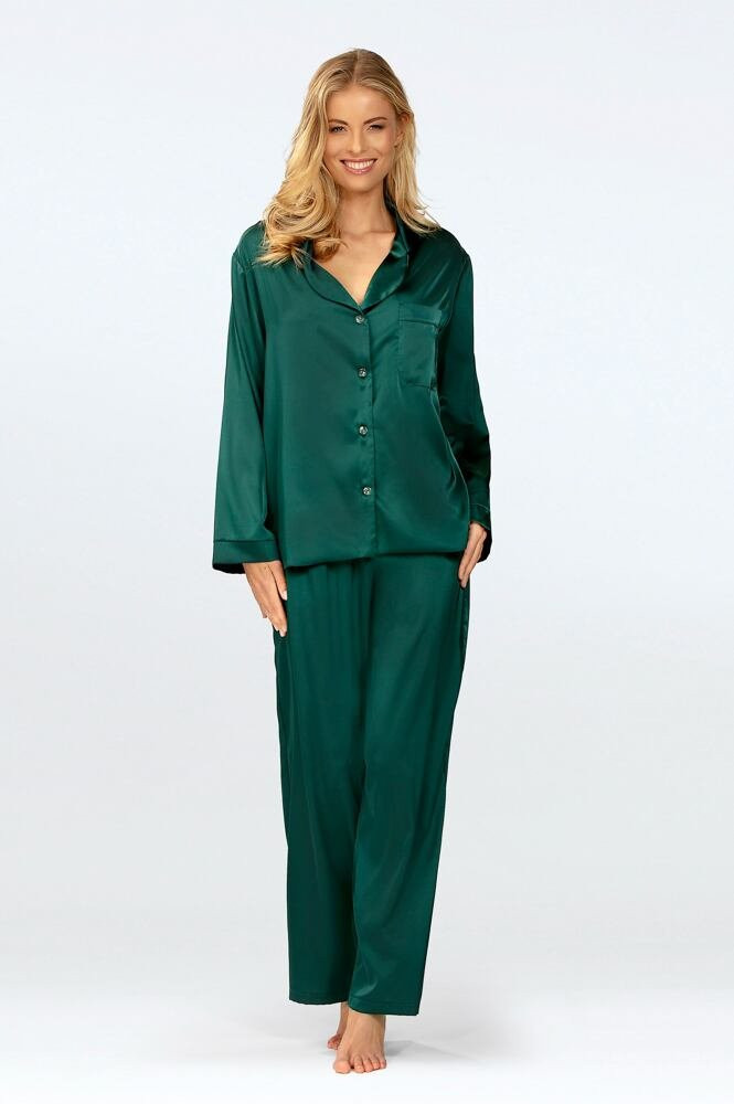 Dámské saténové pyžamo Amina zelené zelená XL
