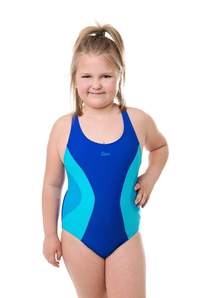 Dívčí jednodílné plavky Bibione II modro-tyrkysové modrá 134