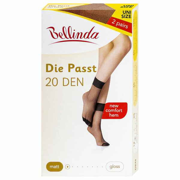 Silonkové matné ponožky 2 páry DIE PASST SOCKS 20 DEN - BELLINDA - bronzová UNI