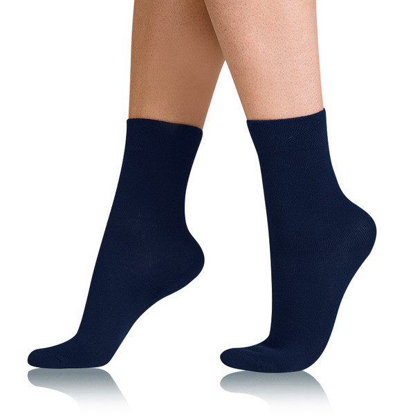 Dámské bavlněné ponožky s pohodlným lemem COTTON COMFORT SOCKS - BELLINDA - tmavě modrá 39 - 42