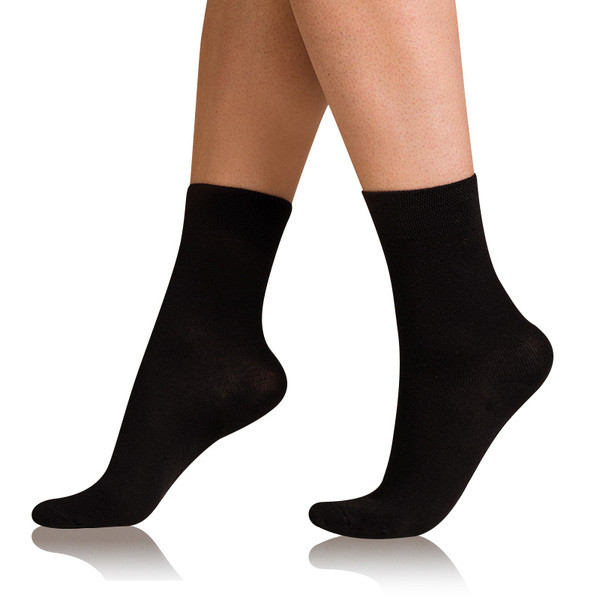 Dámské bavlněné ponožky s pohodlným lemem COTTON COMFORT SOCKS - BELLINDA - černá 39 - 42