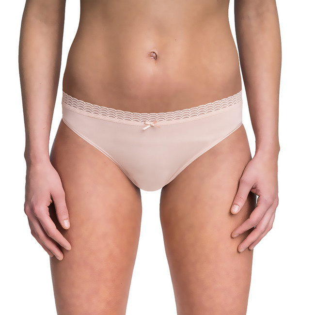 Dámské kalhotky s krajkou FANCY COTTON MINISLIP - BELLINDA - světle růžová XL
