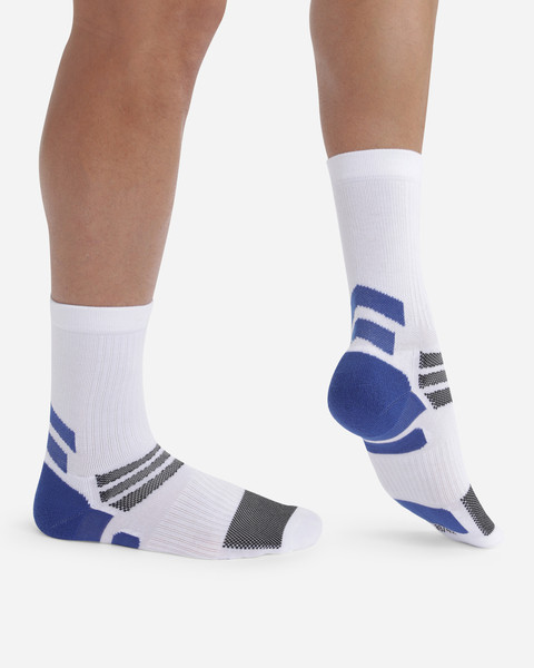 Pánské sportovní ponožky 2x DIM SPORT CREW SOCKS MEDIUM IMPACT 2x - DIM SPORT - bílá 39 - 42