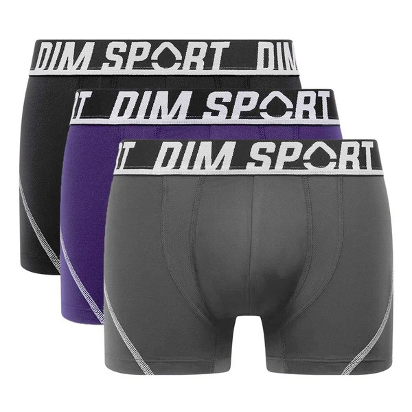 Pánské sportovní boxerky 3 ks DIM SPORT MICROFIBRE BOXER 3x - DIM SPORT - šedá L