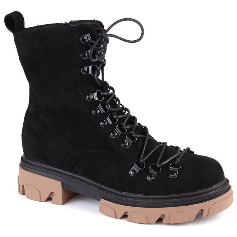 Černé semišové zateplené boty Vinceza W JAN255 38