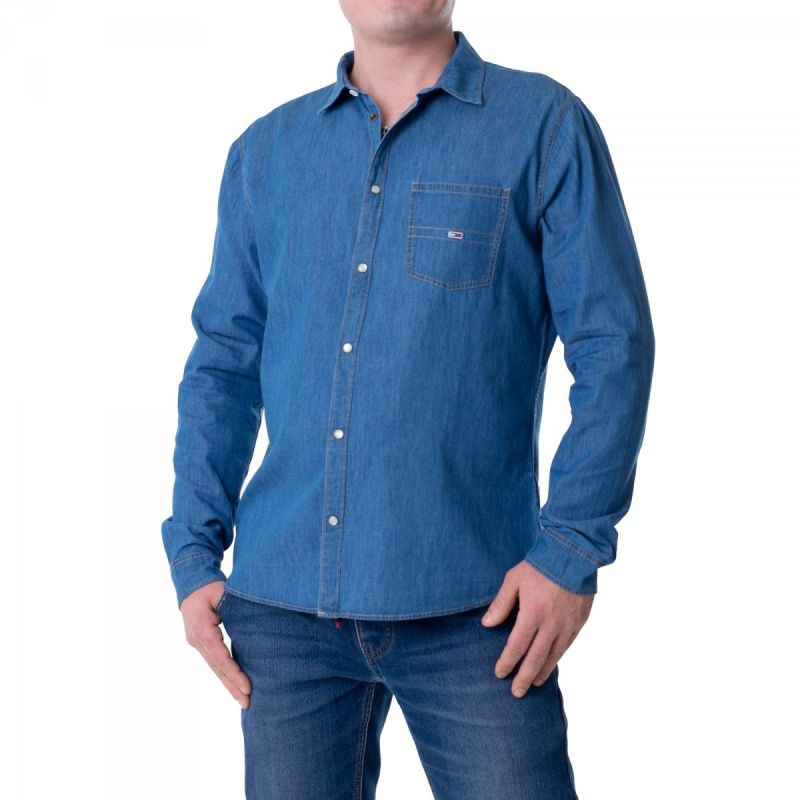 Tommy Jeans Tjm Cotton Denim Shirt Mid Indigo M DM0DM08399-447 pánské M