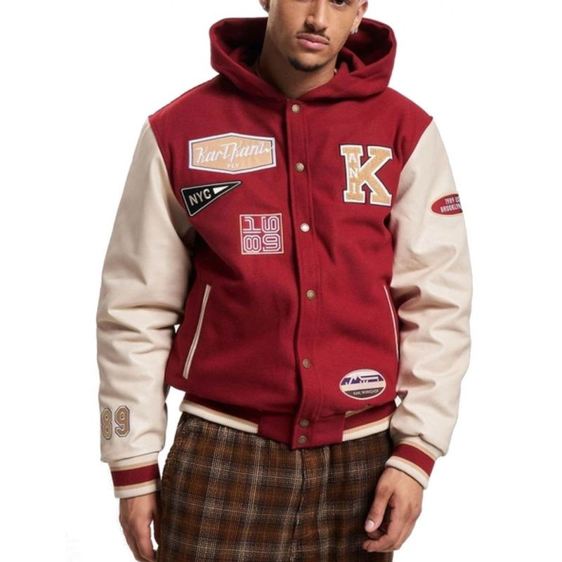 Karl Kani Retro Patched Hooded Block College Jacket M 6075237 pánské XXL