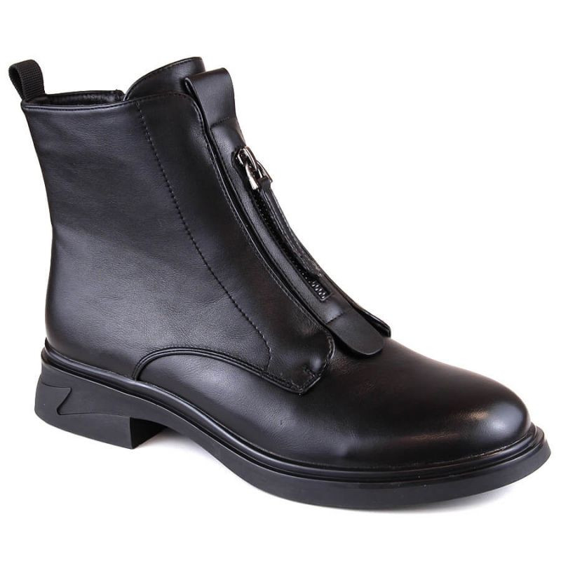 Filippo W PAW494 černé zateplené boty na podpatku se zapínáním na zip 36