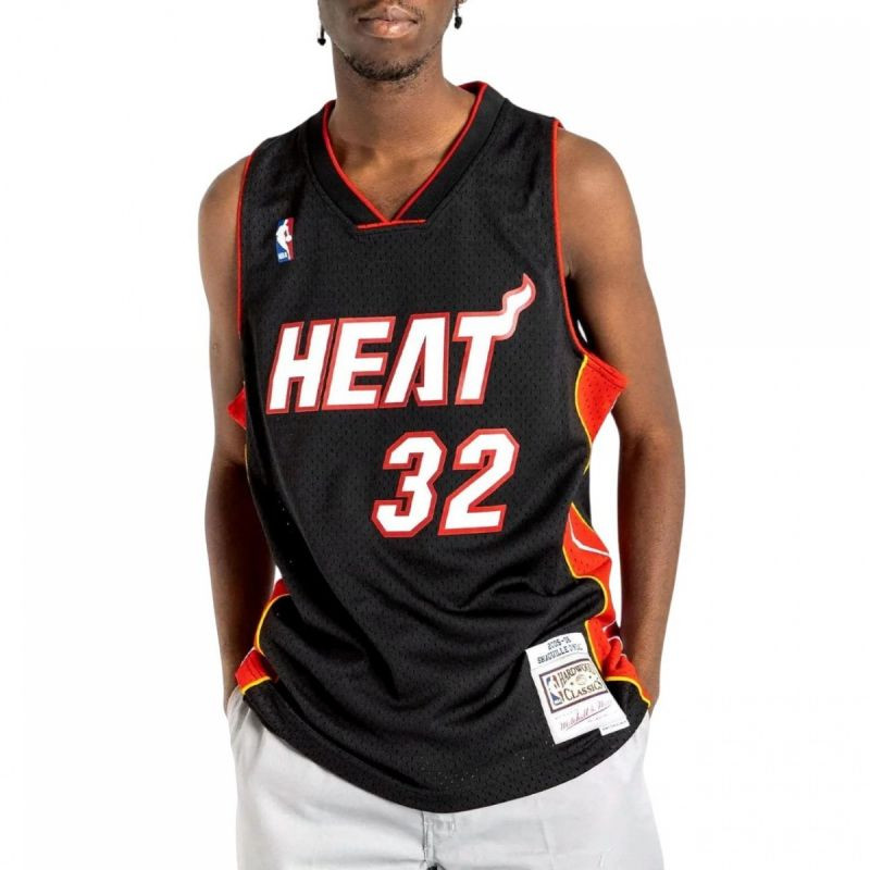 Pánský dres Mitchell & Ness NBA Swingman Miami Heat Shaquille O`Neal M SMJYAC18017-MHEBLCK05SON XL