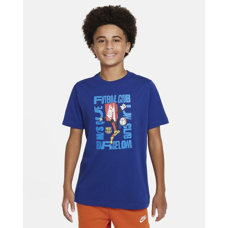 Nike FC Barcelona SS Bxy Chrctr Tee Jr Shirt FQ6576-455 S