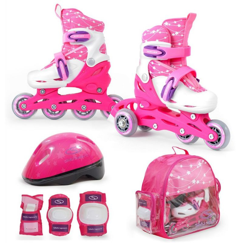 SMJ Sport Combo Pink LED set: kolečkové brusle 2 v 1 HS-TNK-000009549 26-29