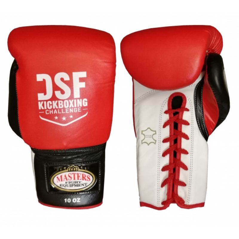 Boxerské rukavice DSF 10 oz se šněrováním 01DSF-02 - Masters Červená