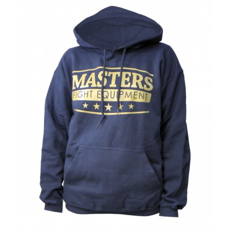 Masters M BS-MFE 06855-M1208 mikina s kapucí tmavě modrá se zlatým potiskem+L