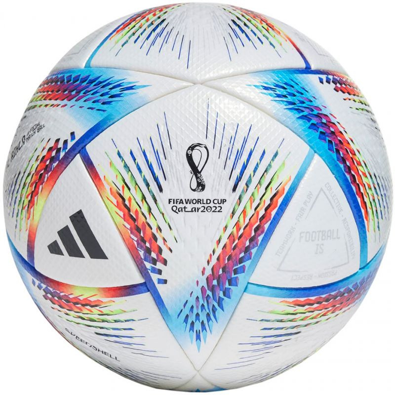 Adidas Al Rihla Pro Football bílá, modrá a oranžová H57783 5