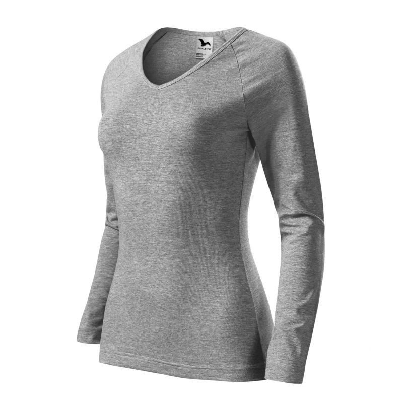 Malfini Elegance W MLI-12712 tmavě šedé melanžové tričko XL