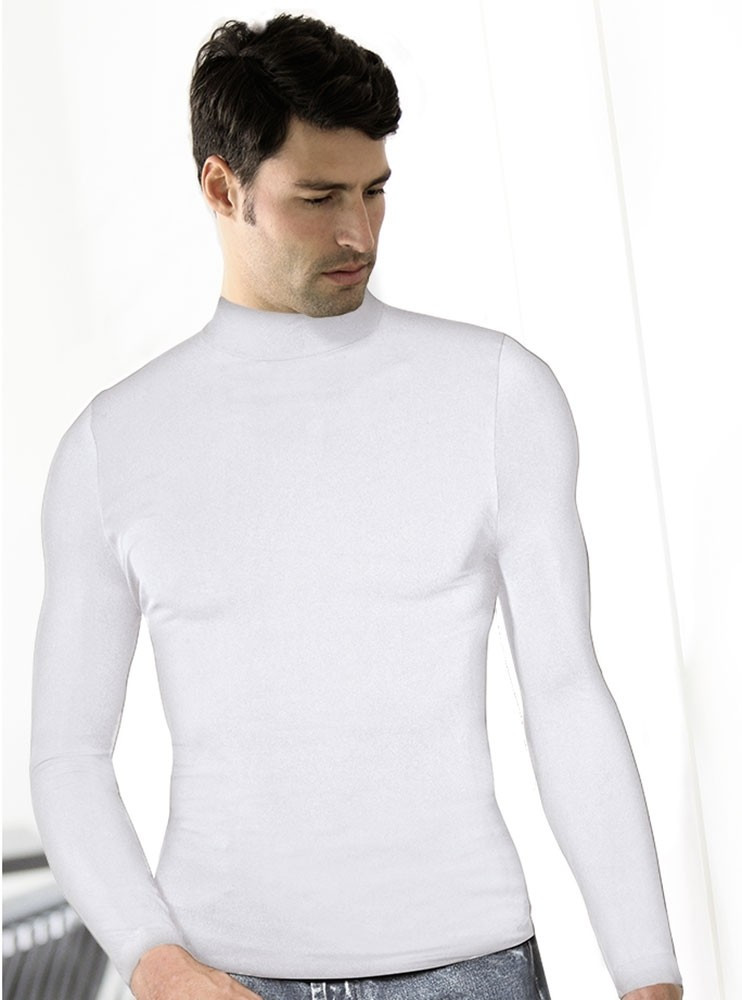Pánské triko bezešvé T-shirt lupetto manica lunga Intimidea Barva: Bílá, velikost S/M