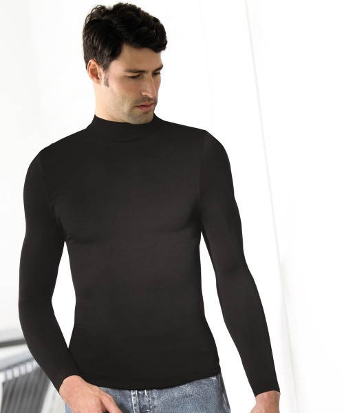 Pánské triko bezešvé T-shirt lupetto manica lunga Intimidea Barva: Černá, velikost L/XL