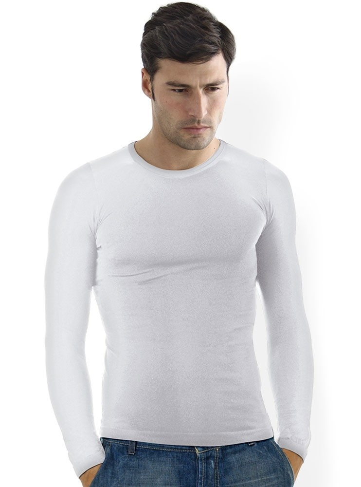 Intimidea Pánské triko bezešvé T-shirt girocollo manica lunga Barva: Bílá, velikost M/L