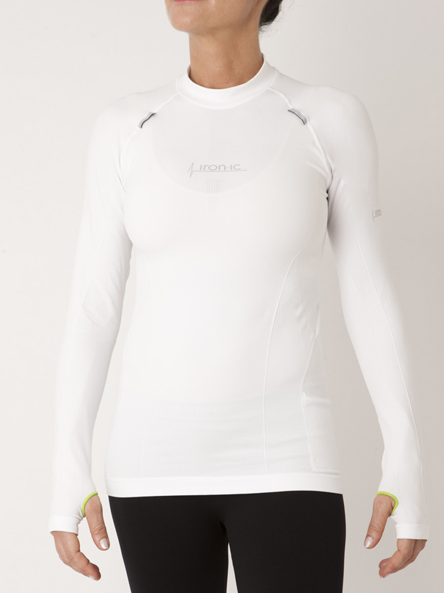 Unisex funkční tričko s dlouhým rukávem UP IRON-IC 1.0 - bílé Barva: Bílá, Velikost: L