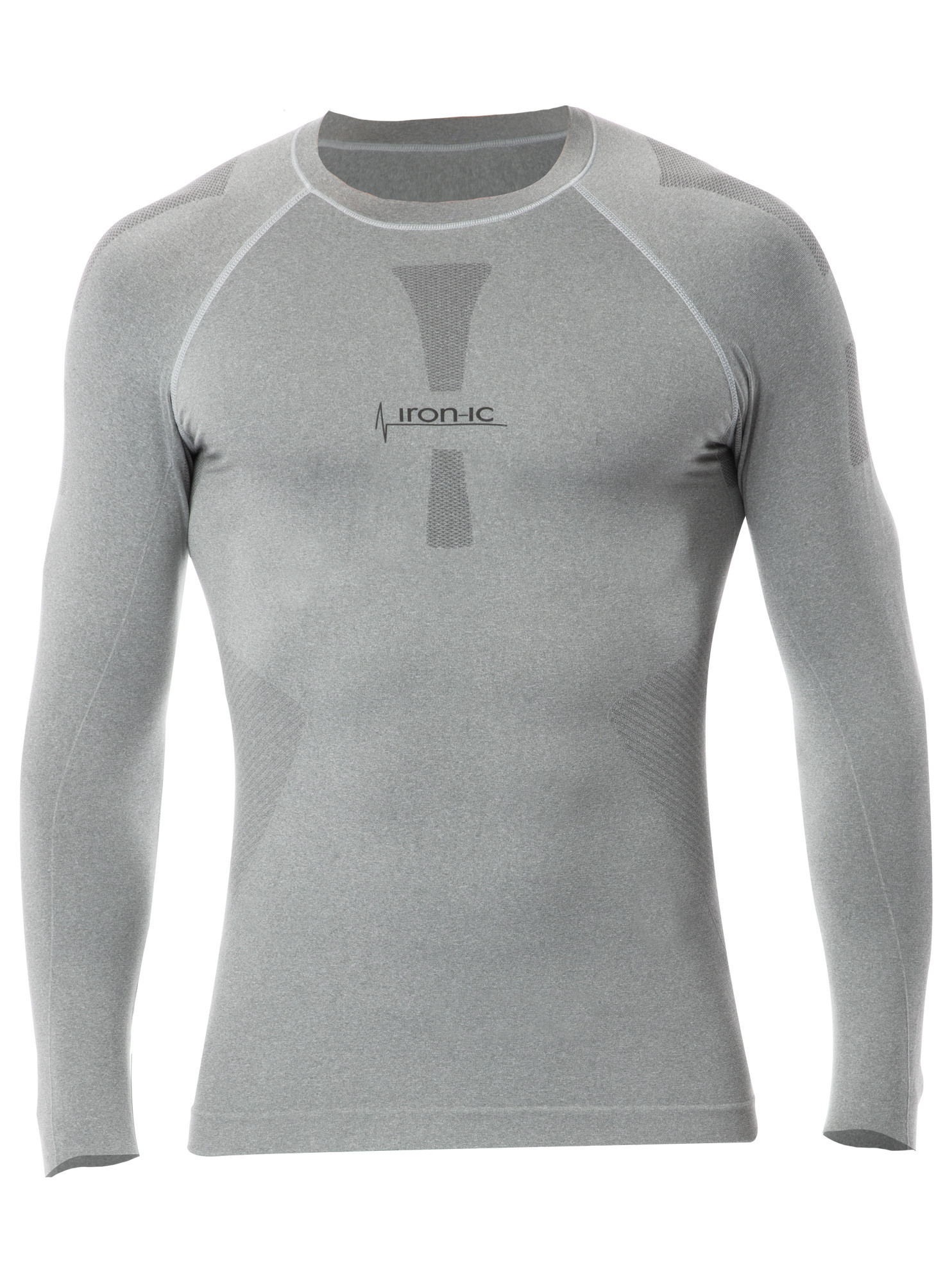 Pánské funkční tričko s dlouhým rukávem IRON-IC - šedá Barva: Šedá-IRN, Velikost: S/M