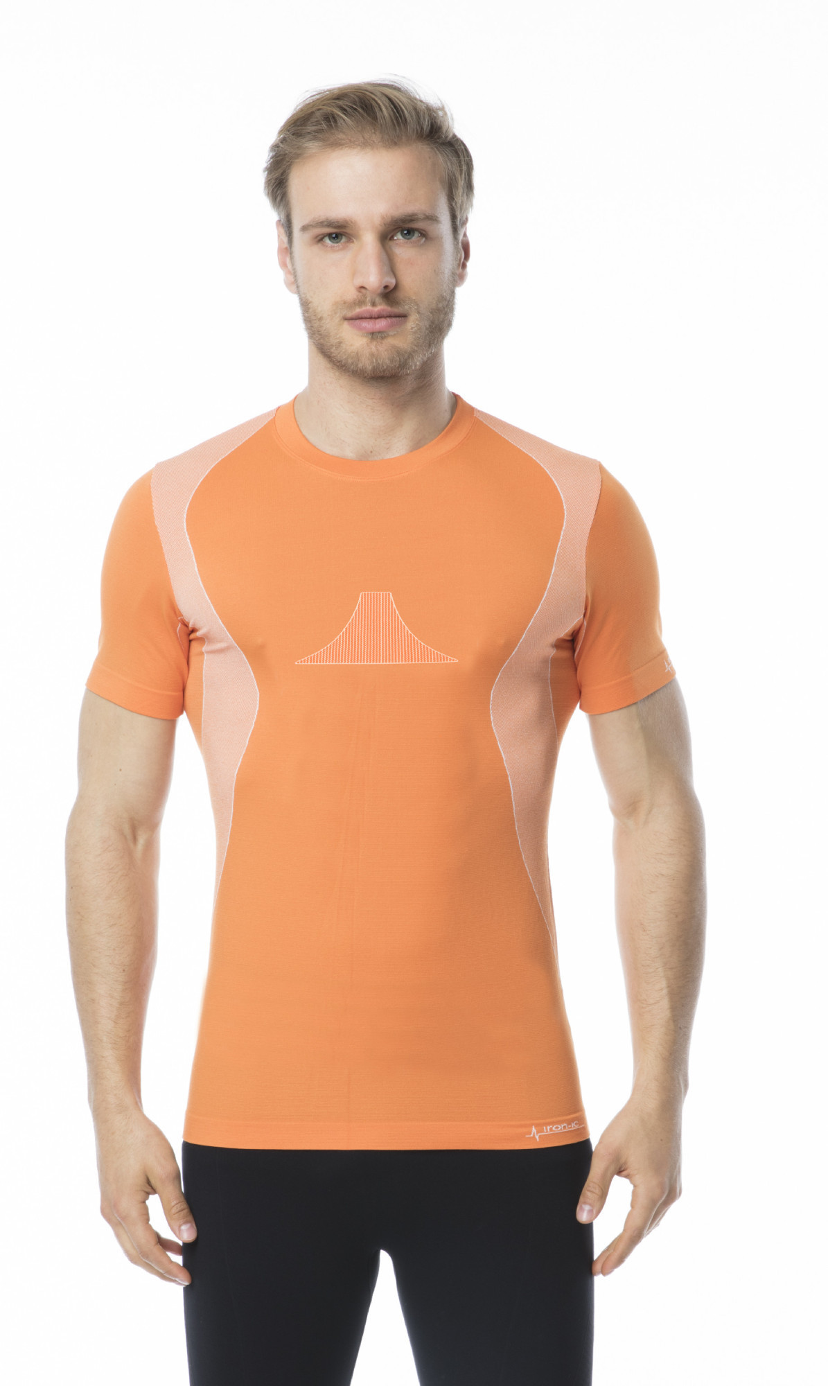 Pánské funkční tričko s krátkým rukávem IRON-IC - Follow the Genius - oranžová Barva: Oranžová, Velikost: S/M
