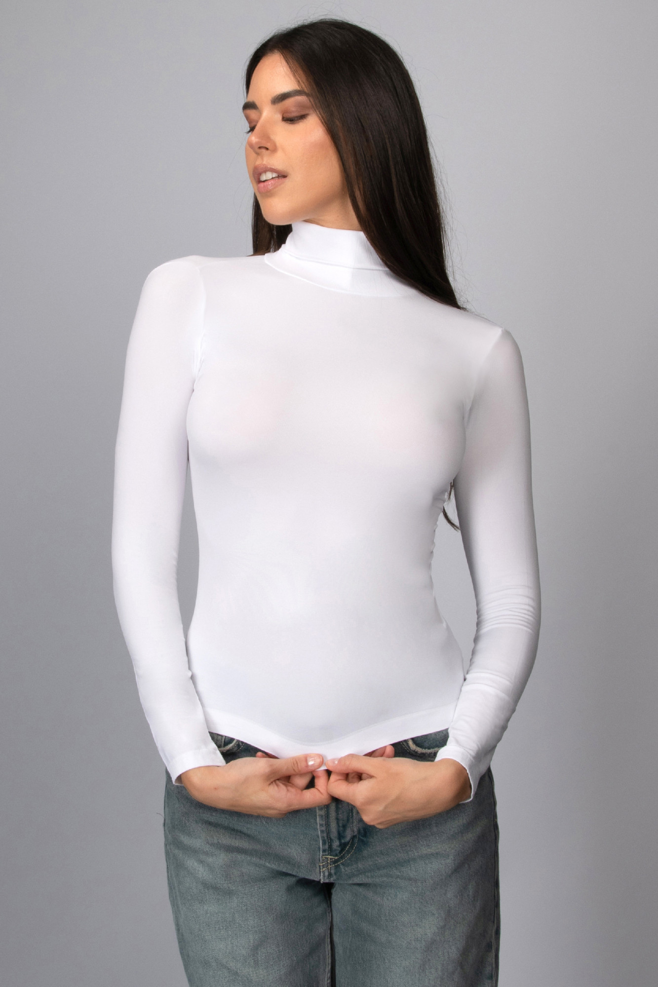 Triko dámské bezešvé rolák T-shirt Nevada Intimidea Barva: Bílá, velikost L/XL