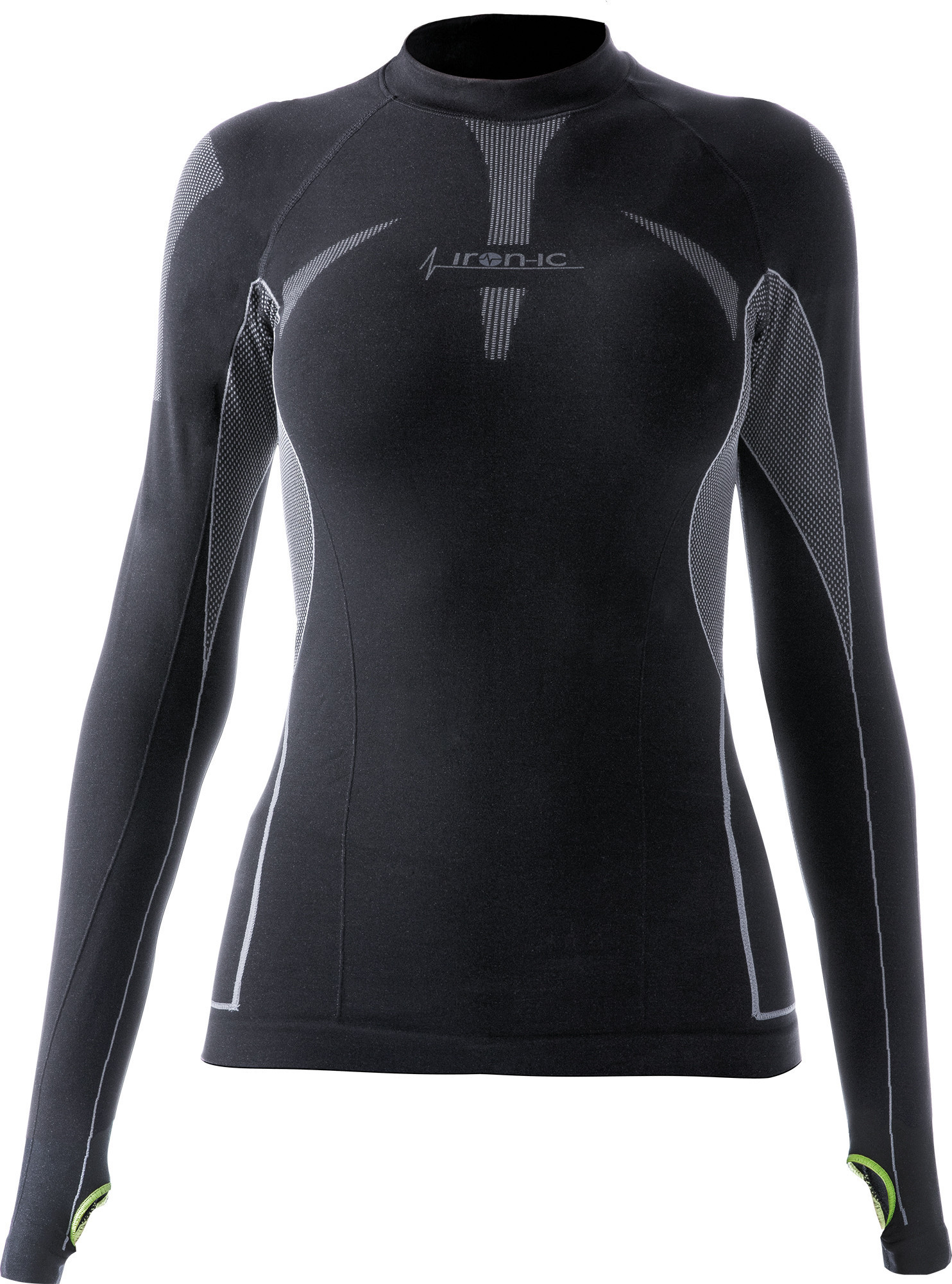 Dámské sportovní tričko s dlouhým rukávem IRON-IC - černá Barva: Černá, Velikost: M/L