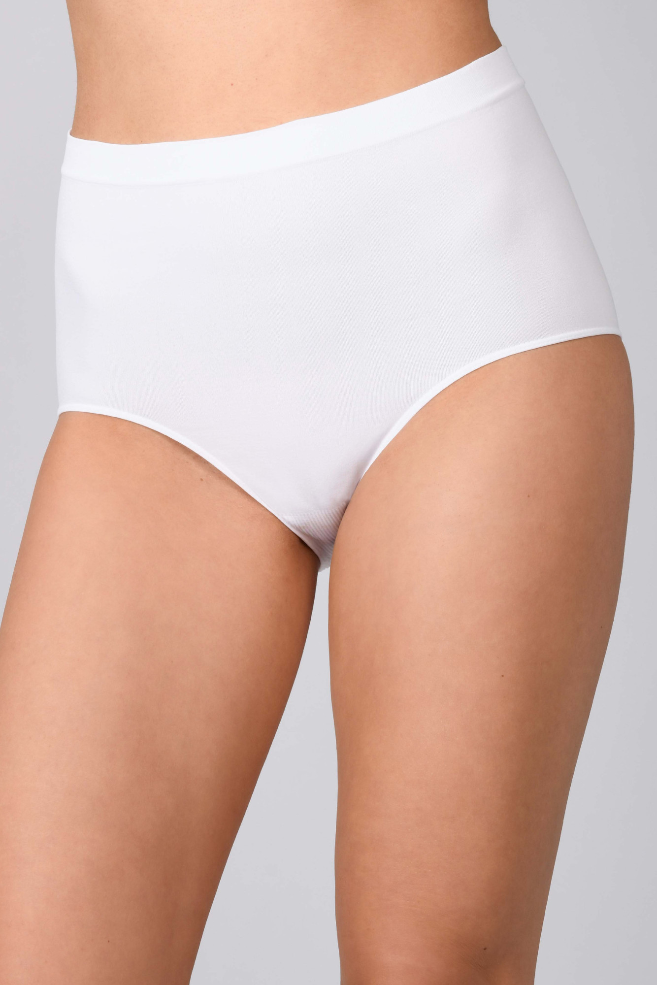 Kalhotky s vysokým pasem bezešvé Culotte maxxi Intimidea Barva: Bílá, velikost L