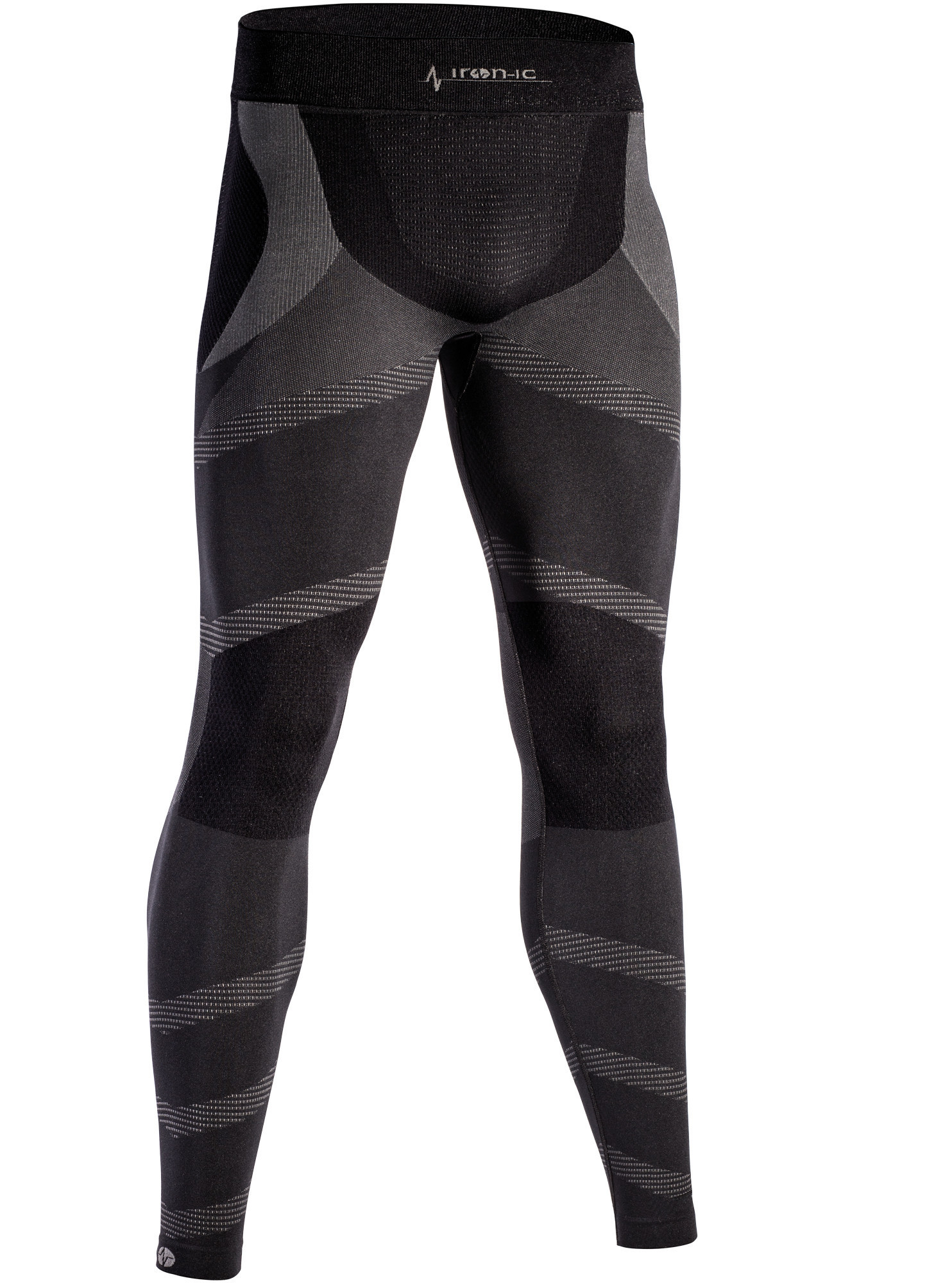 Dlouhé pánské funkční kalhoty IRON-IC - černo-šedá Barva: Černá, Velikost: S/M