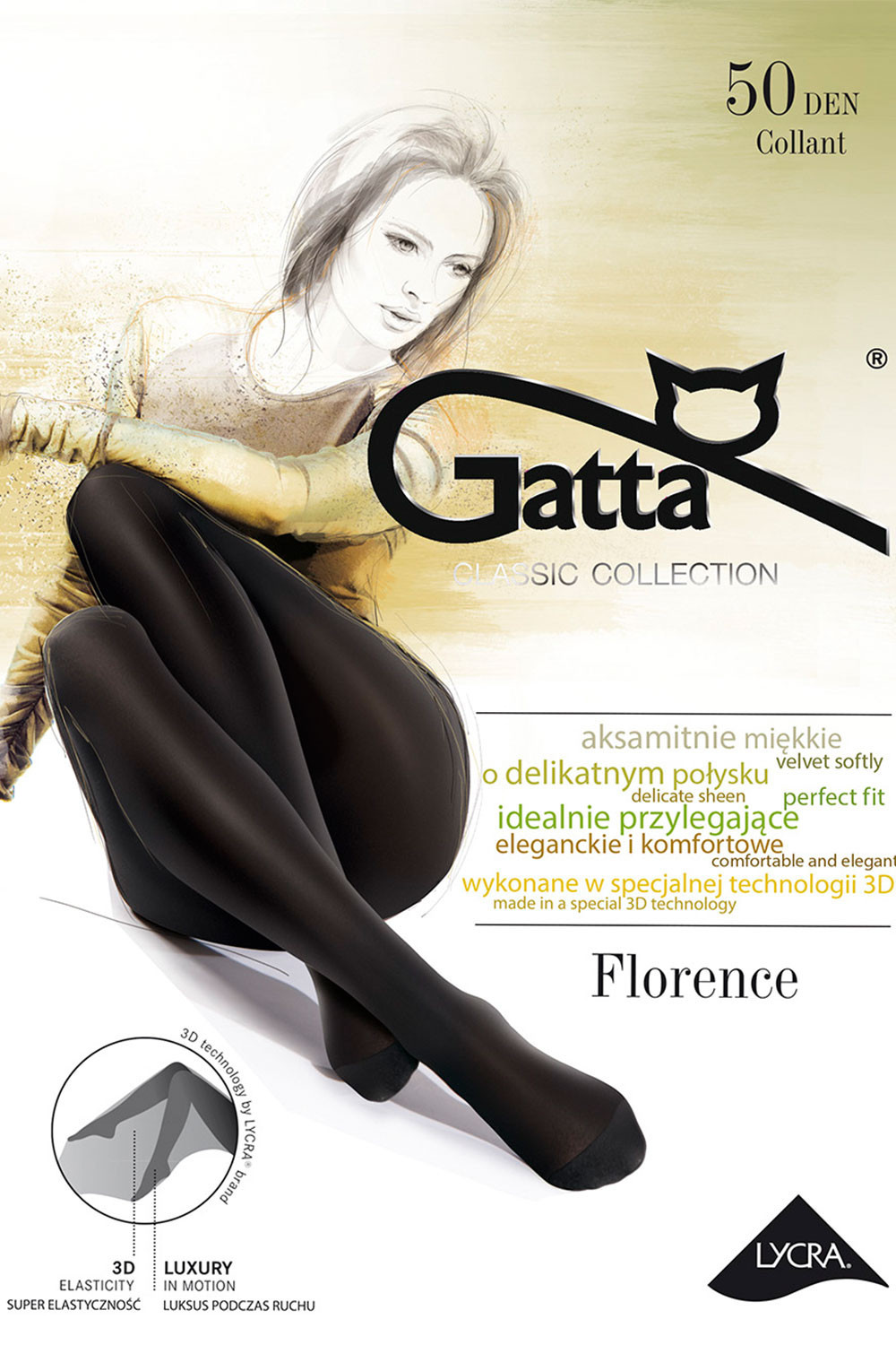 Punčochové kalhoty FLorence 50 černá -Gatta 4-L
