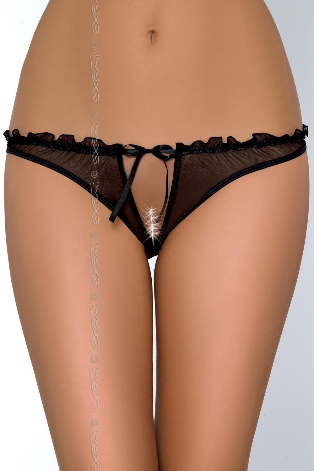 Dámské erotické kalhotky V-6458 Charbon černá - Axami L