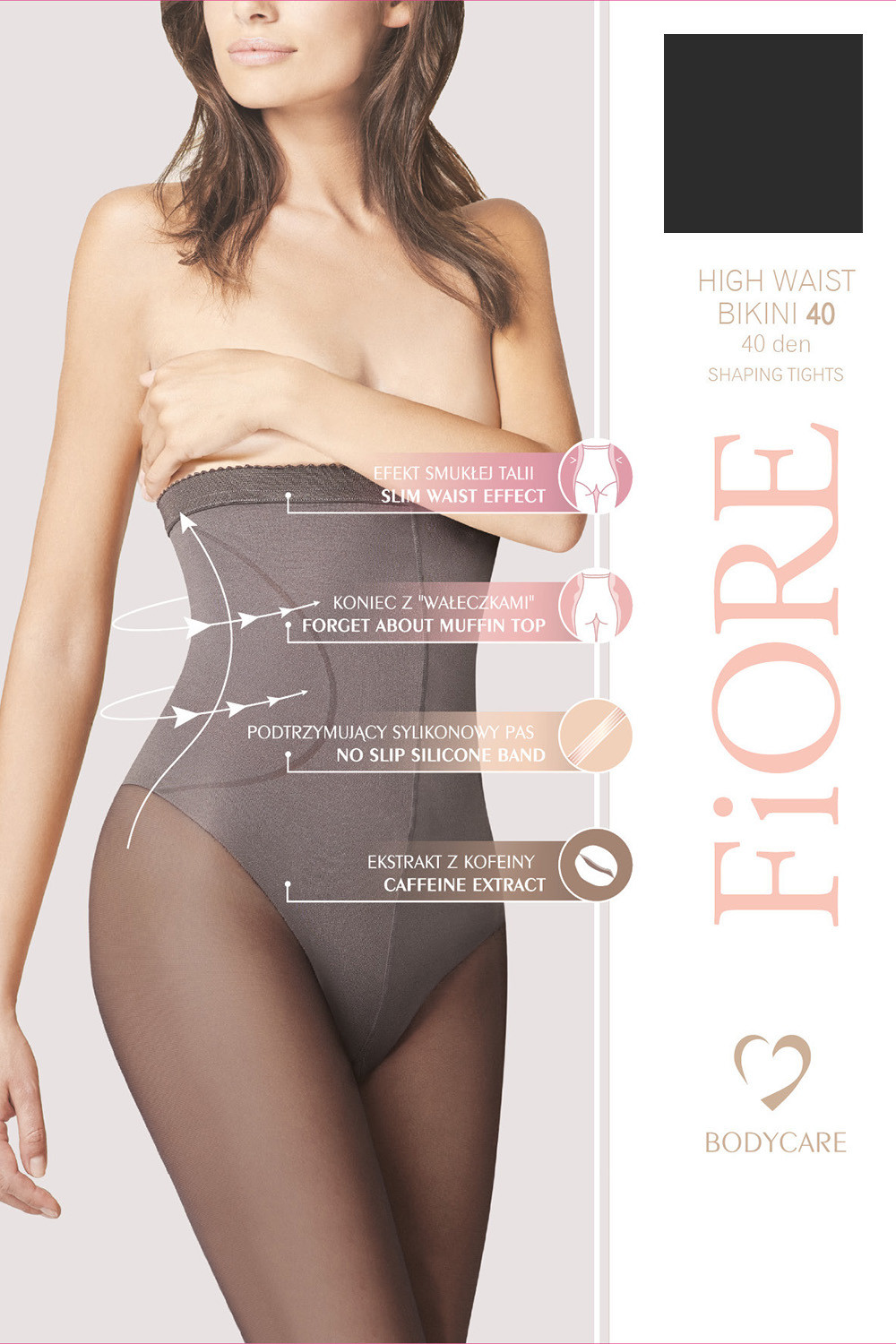 Fiore High Waist Bikini 40 den M5219 kolor:black 2-S