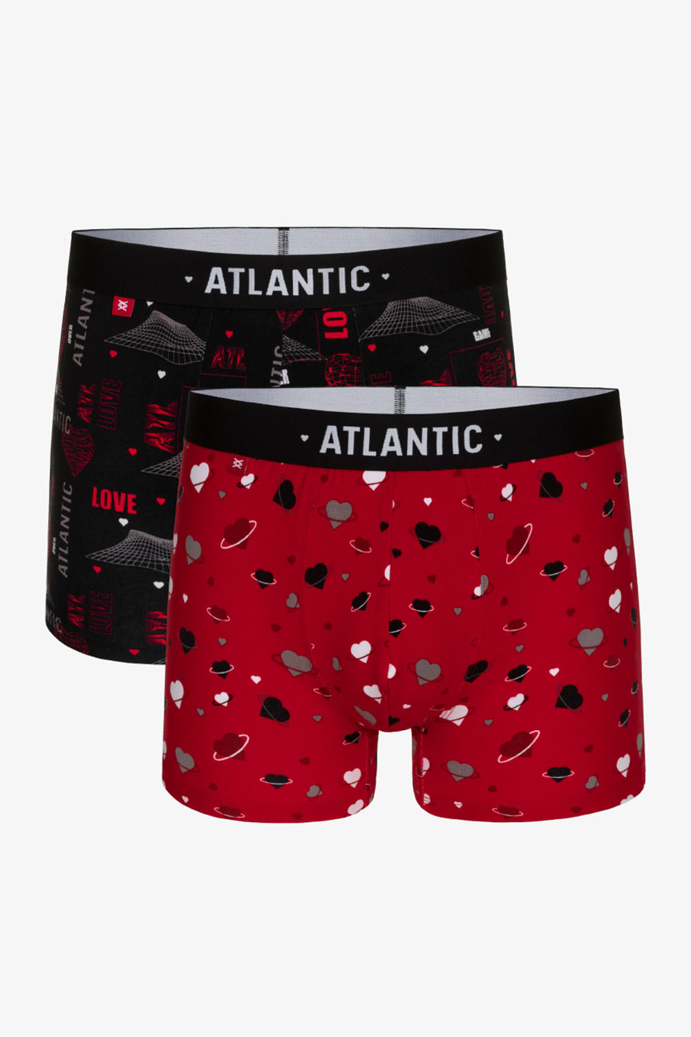 Pánské boxerky 2GMH-013 černo- červený - Atlantic XL