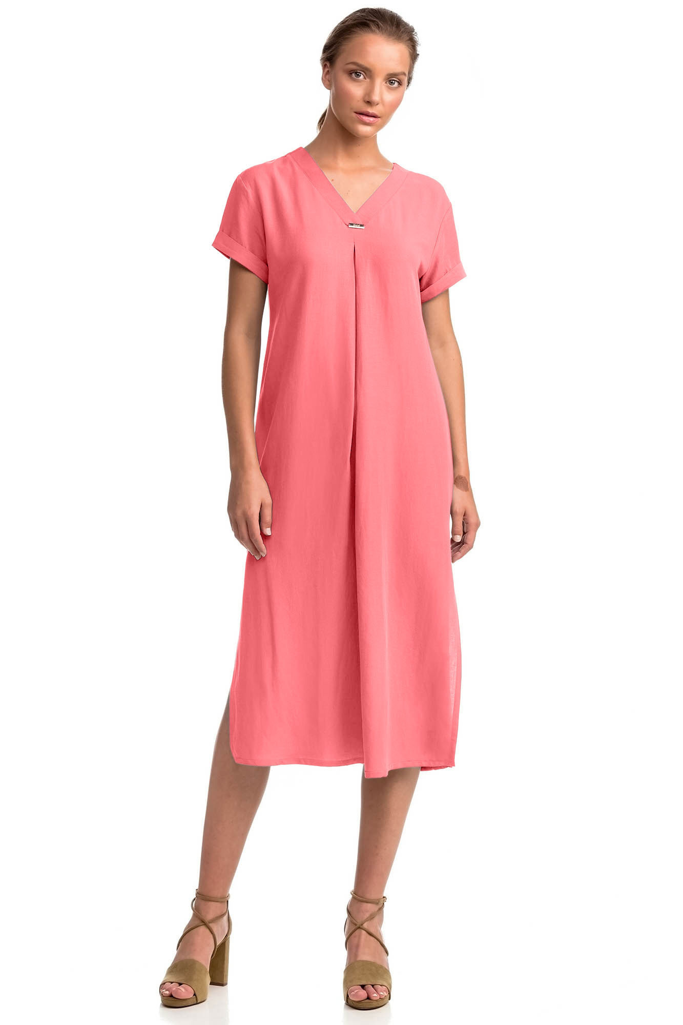 Vamp - Letní dámské šaty 14440 - Vamp coral sugar XXL